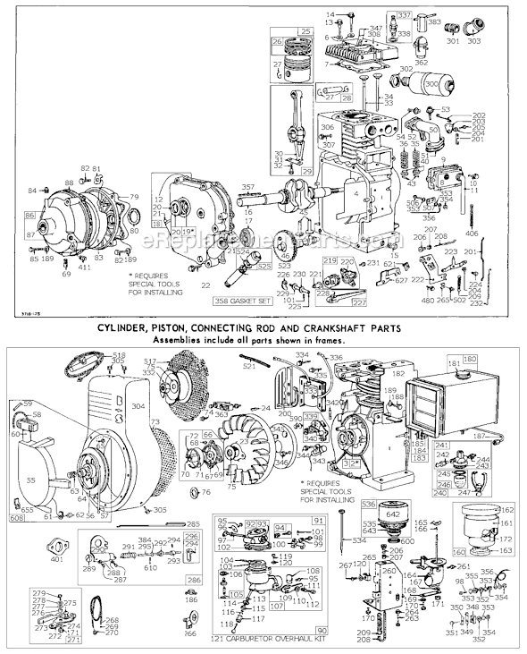 Page A Diagram and Parts List for 142300SERIES  Briggs and Stratton Engine